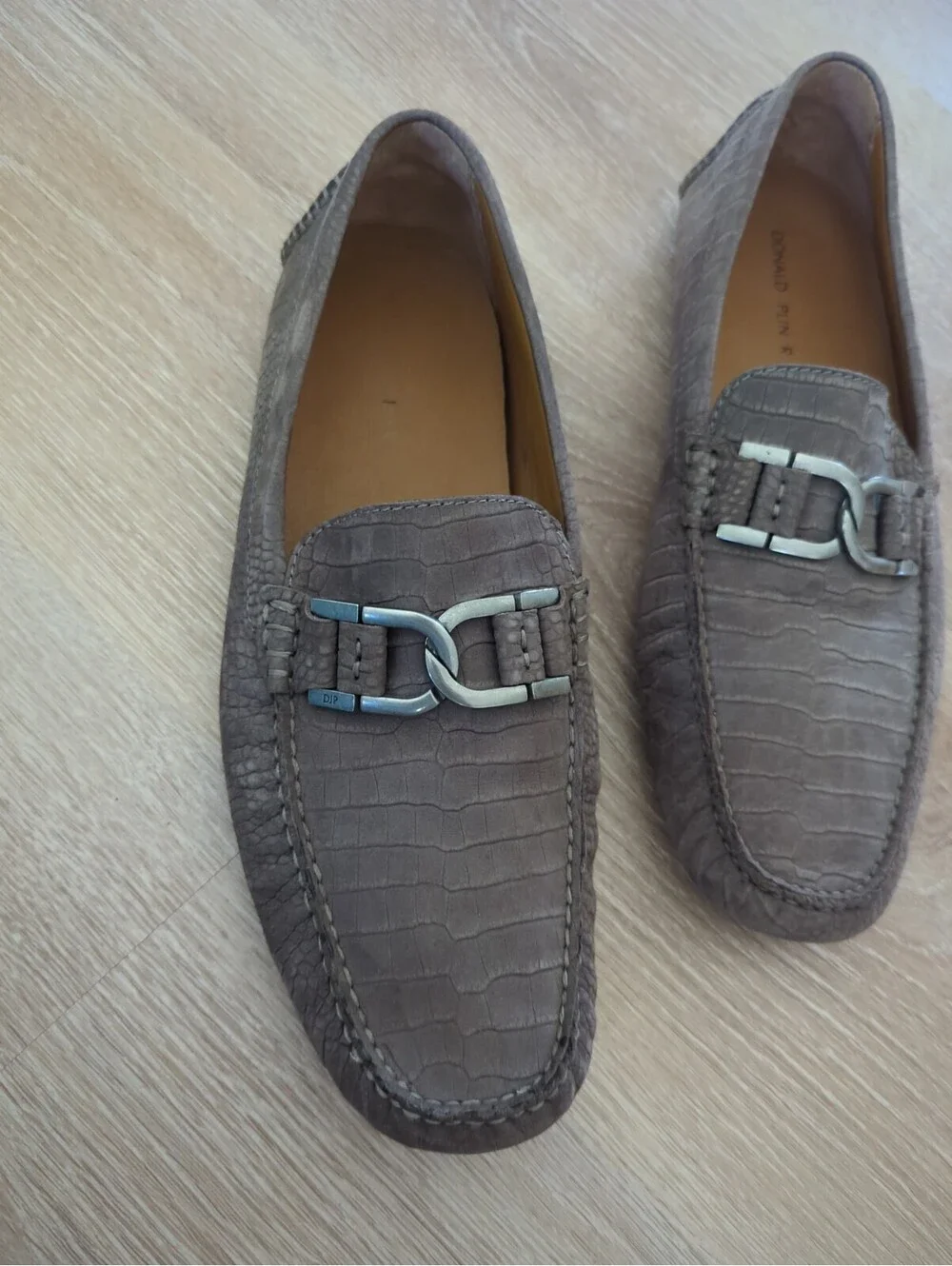 DONALD PLINER Men Derrick Suede Crock Embossed Horse Bit Loafers 11